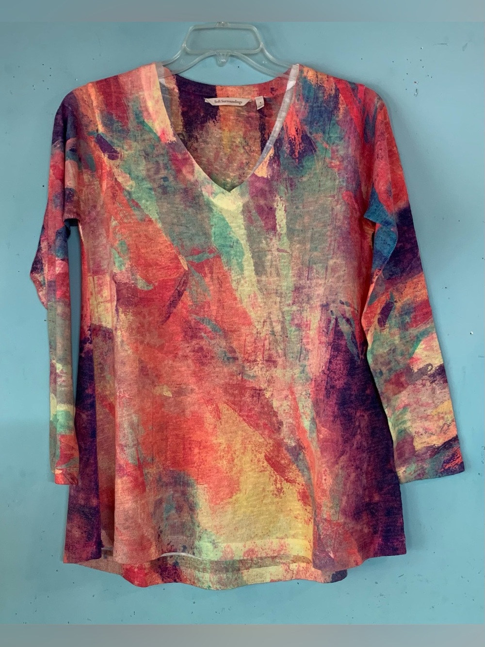 Soft Surroundings ladies lightweight knit long sleeve multicolor sweater size S